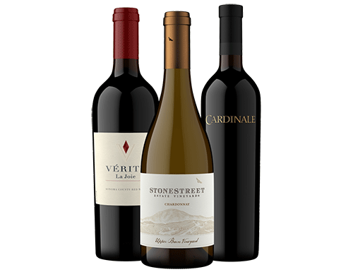 Three bottle wine set.